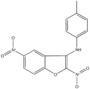 N-(4-methylphenyl)-2,5-dinitro-1-benzofuran-3-amine Struktur