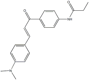 N-(4-{3-[4-(dimethylamino)phenyl]acryloyl}phenyl)propanamide Struktur