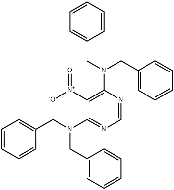 4,6-bis(dibenzylamino)-5-nitropyrimidine Struktur