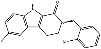 2-(2-chlorobenzylidene)-6-methyl-2,3,4,9-tetrahydro-1H-carbazol-1-one Struktur