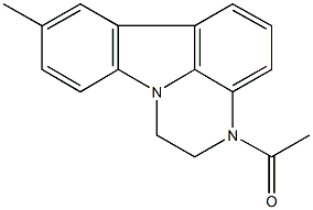 3-acetyl-8-methyl-2,3-dihydro-1H-pyrazino[3,2,1-jk]carbazole Struktur