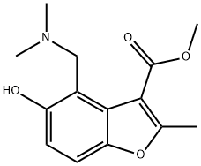 methyl 4-[(dimethylamino)methyl]-5-hydroxy-2-methyl-1-benzofuran-3-carboxylate Struktur