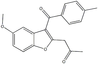 1-[5-methoxy-3-(4-methylbenzoyl)-1-benzofuran-2-yl]acetone Struktur