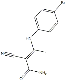 3-(4-bromoanilino)-2-cyano-2-butenamide Struktur