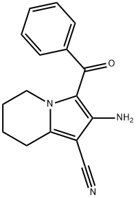 2-amino-3-benzoyl-5,6,7,8-tetrahydro-1-indolizinecarbonitrile Struktur