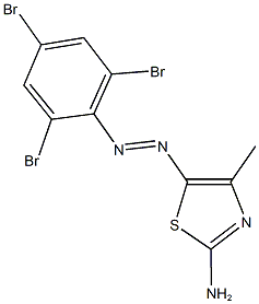 4-methyl-5-[(2,4,6-tribromophenyl)diazenyl]-1,3-thiazol-2-ylamine Struktur