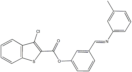 3-{[(3-methylphenyl)imino]methyl}phenyl 3-chloro-1-benzothiophene-2-carboxylate Struktur