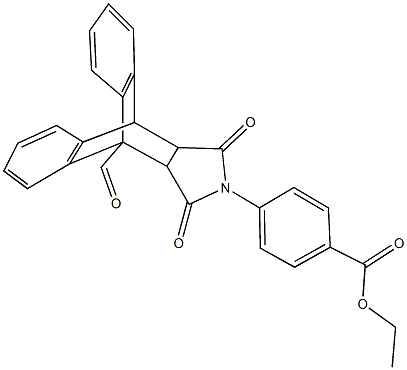 ethyl 4-(1-formyl-16,18-dioxo-17-azapentacyclo[6.6.5.0~2,7~.0~9,14~.0~15,19~]nonadeca-2,4,6,9,11,13-hexaen-17-yl)benzoate Struktur