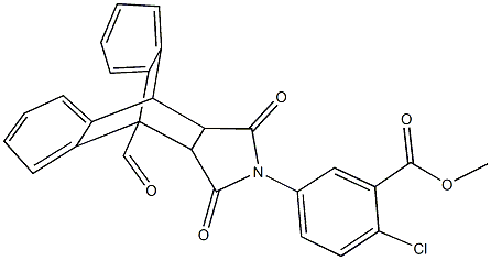 methyl 2-chloro-5-(1-formyl-16,18-dioxo-17-azapentacyclo[6.6.5.0~2,7~.0~9,14~.0~15,19~]nonadeca-2,4,6,9,11,13-hexaen-17-yl)benzoate Struktur