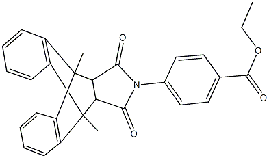 ethyl 4-(1,8-dimethyl-16,18-dioxo-17-azapentacyclo[6.6.5.0~2,7~.0~9,14~.0~15,19~]nonadeca-2,4,6,9,11,13-hexaen-17-yl)benzoate Struktur