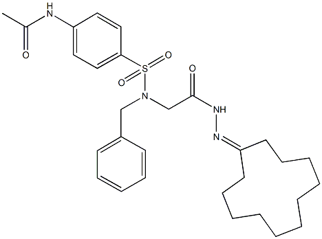 N-[4-({benzyl[2-(2-cyclododecylidenehydrazino)-2-oxoethyl]amino}sulfonyl)phenyl]acetamide Struktur