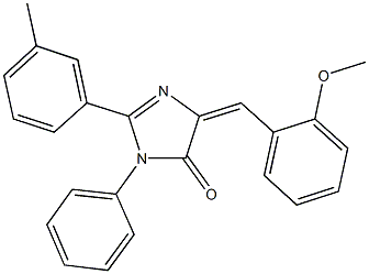 5-(2-methoxybenzylidene)-2-(3-methylphenyl)-3-phenyl-3,5-dihydro-4H-imidazol-4-one Struktur