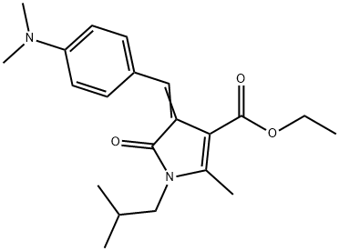 ethyl 4-[4-(dimethylamino)benzylidene]-1-isobutyl-2-methyl-5-oxo-4,5-dihydro-1H-pyrrole-3-carboxylate Struktur