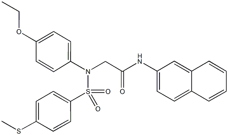 2-(4-ethoxy{[4-(methylsulfanyl)phenyl]sulfonyl}anilino)-N-(2-naphthyl)acetamide Struktur