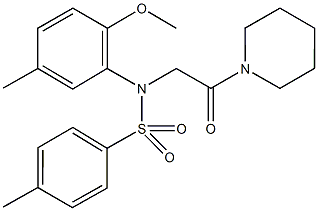 N-(2-methoxy-5-methylphenyl)-4-methyl-N-[2-oxo-2-(1-piperidinyl)ethyl]benzenesulfonamide Struktur