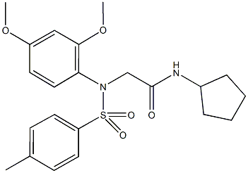 N-cyclopentyl-2-{2,4-dimethoxy[(4-methylphenyl)sulfonyl]anilino}acetamide Struktur