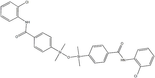 4-(3-{4-[(2-chloroanilino)carbonyl]phenyl}-1,1,3,3-tetramethyldisiloxanyl)-N-(2-chlorophenyl)benzamide Struktur