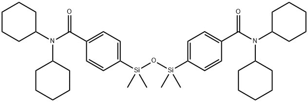 N,N-dicyclohexyl-4-(3-{4-[(dicyclohexylamino)carbonyl]phenyl}-1,1,3,3-tetramethyldisiloxanyl)benzamide Struktur