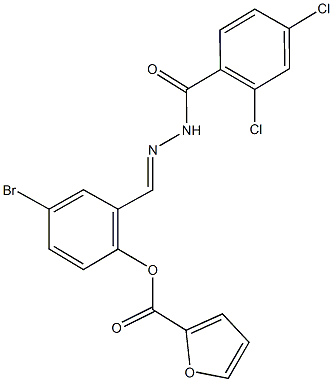 4-bromo-2-[2-(2,4-dichlorobenzoyl)carbohydrazonoyl]phenyl 2-furoate Struktur