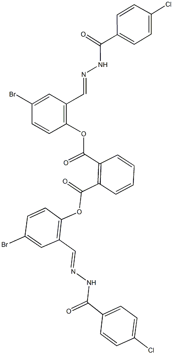 bis{4-bromo-2-[2-(4-chlorobenzoyl)carbohydrazonoyl]phenyl} phthalate Struktur