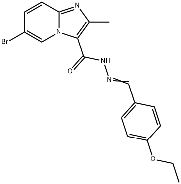 6-bromo-N'-(4-ethoxybenzylidene)-2-methylimidazo[1,2-a]pyridine-3-carbohydrazide Struktur