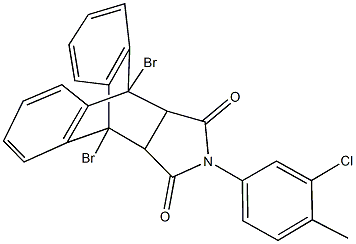 1,8-dibromo-17-(3-chloro-4-methylphenyl)-17-azapentacyclo[6.6.5.0~2,7~.0~9,14~.0~15,19~]nonadeca-2,4,6,9,11,13-hexaene-16,18-dione Struktur