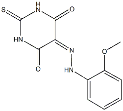 2-thioxodihydro-4,5,6(1H)-pyrimidinetrione 5-[(2-methoxyphenyl)hydrazone] Struktur