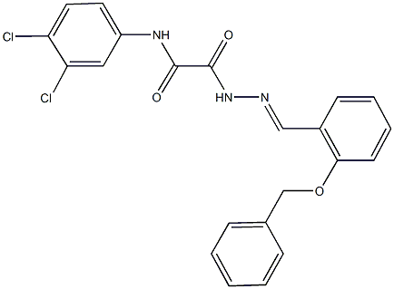 2-{2-[2-(benzyloxy)benzylidene]hydrazino}-N-(3,4-dichlorophenyl)-2-oxoacetamide Struktur