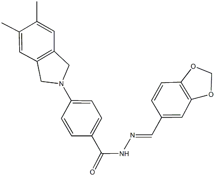 N'-(1,3-benzodioxol-5-ylmethylene)-4-(5,6-dimethyl-1,3-dihydro-2H-isoindol-2-yl)benzohydrazide Struktur