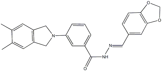 N'-(1,3-benzodioxol-5-ylmethylene)-3-(5,6-dimethyl-1,3-dihydro-2H-isoindol-2-yl)benzohydrazide Struktur