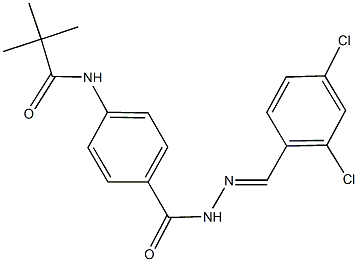 N-(4-{[2-(2,4-dichlorobenzylidene)hydrazino]carbonyl}phenyl)-2,2-dimethylpropanamide Struktur