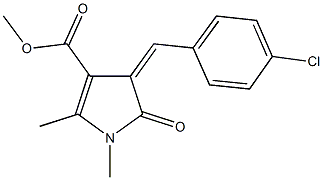 methyl 4-(4-chlorobenzylidene)-1,2-dimethyl-5-oxo-4,5-dihydro-1H-pyrrole-3-carboxylate Struktur