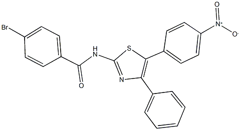 4-bromo-N-(5-{4-nitrophenyl}-4-phenyl-1,3-thiazol-2-yl)benzamide Struktur