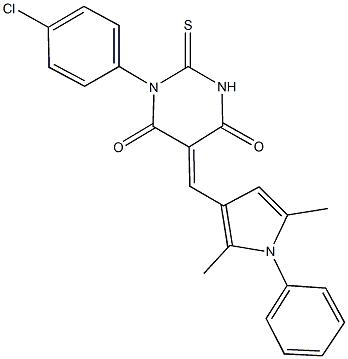 1-(4-chlorophenyl)-5-[(2,5-dimethyl-1-phenyl-1H-pyrrol-3-yl)methylene]-2-thioxodihydro-4,6(1H,5H)-pyrimidinedione Struktur