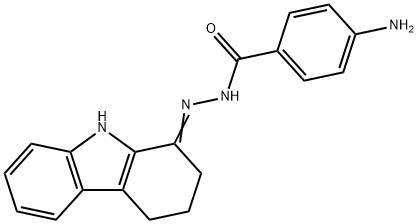 4-amino-N'-(2,3,4,9-tetrahydro-1H-carbazol-1-ylidene)benzohydrazide Struktur