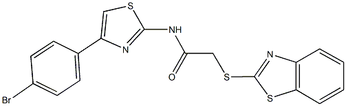 2-(1,3-benzothiazol-2-ylsulfanyl)-N-[4-(4-bromophenyl)-1,3-thiazol-2-yl]acetamide Struktur