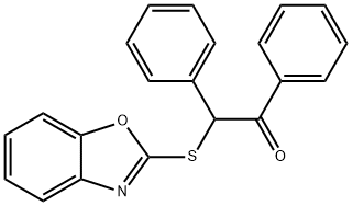 2-(1,3-benzoxazol-2-ylsulfanyl)-1,2-diphenylethanone Struktur