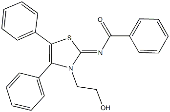 N-(3-(2-hydroxyethyl)-4,5-diphenyl-1,3-thiazol-2(3H)-ylidene)benzamide Struktur