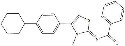 N-(4-(4-cyclohexylphenyl)-3-methyl-1,3-thiazol-2(3H)-ylidene)benzamide Struktur