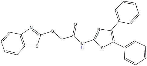 2-(1,3-benzothiazol-2-ylsulfanyl)-N-(4,5-diphenyl-1,3-thiazol-2-yl)acetamide Struktur