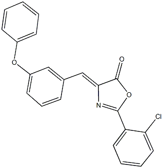 2-(2-chlorophenyl)-4-(3-phenoxybenzylidene)-1,3-oxazol-5(4H)-one Struktur