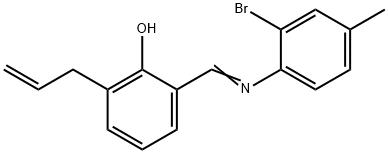 2-allyl-6-{[(2-bromo-4-methylphenyl)imino]methyl}phenol Struktur