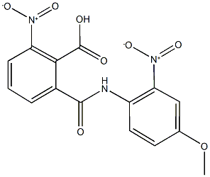 2-nitro-6-({2-nitro-4-methoxyanilino}carbonyl)benzoic acid Struktur