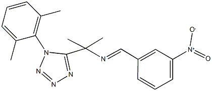 1-(2,6-dimethylphenyl)-5-[1-({3-nitrobenzylidene}amino)-1-methylethyl]-1H-tetraazole Struktur