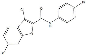 6-bromo-N-(4-bromophenyl)-3-chloro-1-benzothiophene-2-carboxamide Struktur