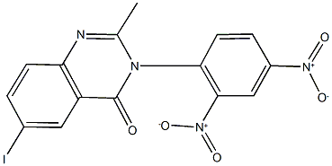 3-{2,4-bisnitrophenyl}-6-iodo-2-methyl-4(3H)-quinazolinone Struktur