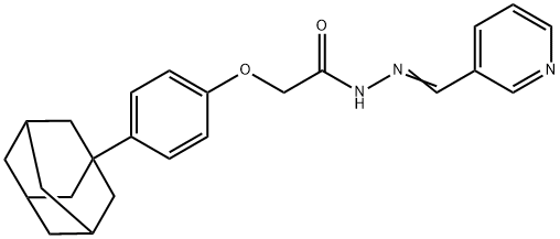 2-[4-(1-adamantyl)phenoxy]-N'-(3-pyridinylmethylene)acetohydrazide Struktur