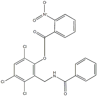 2-[(benzoylamino)methyl]-3,4,6-trichlorophenyl 2-nitrobenzoate Struktur