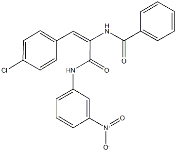 N-[2-(4-chlorophenyl)-1-({3-nitroanilino}carbonyl)vinyl]benzamide Struktur