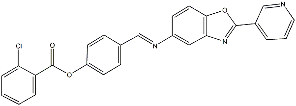 4-({[2-(3-pyridinyl)-1,3-benzoxazol-5-yl]imino}methyl)phenyl 2-chlorobenzoate Struktur